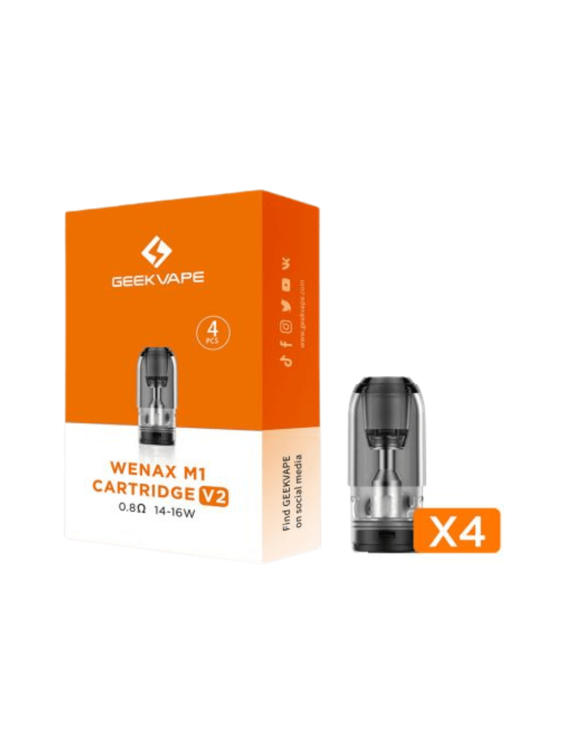 Cartouches Wenax M1 par 4 - Geekvape - Lpvap.com